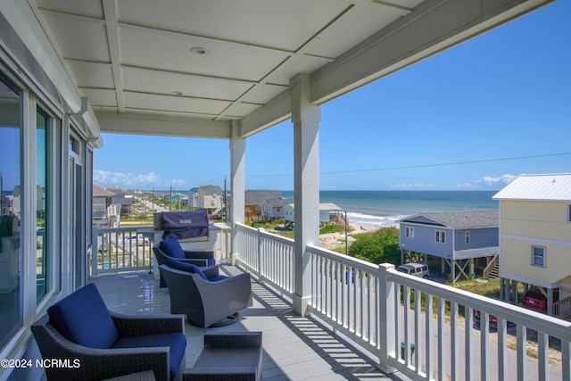 balcony with a water view