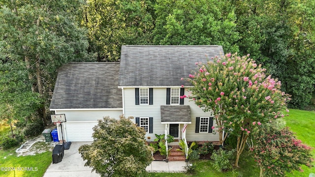 view of front of property featuring a garage