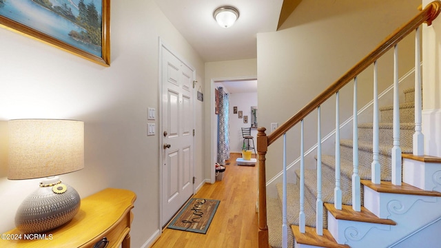 foyer featuring light hardwood / wood-style flooring