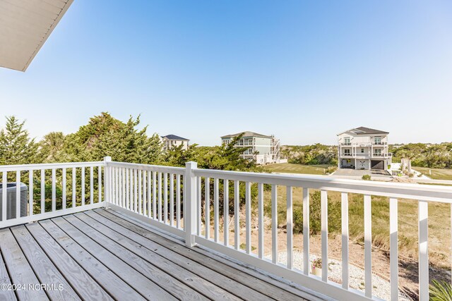 deck featuring central air condition unit