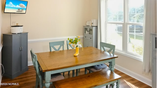 dining room featuring dark wood-type flooring