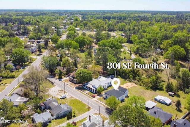 bird's eye view with a forest view