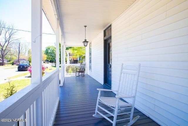 deck with a porch