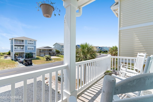 balcony with a residential view