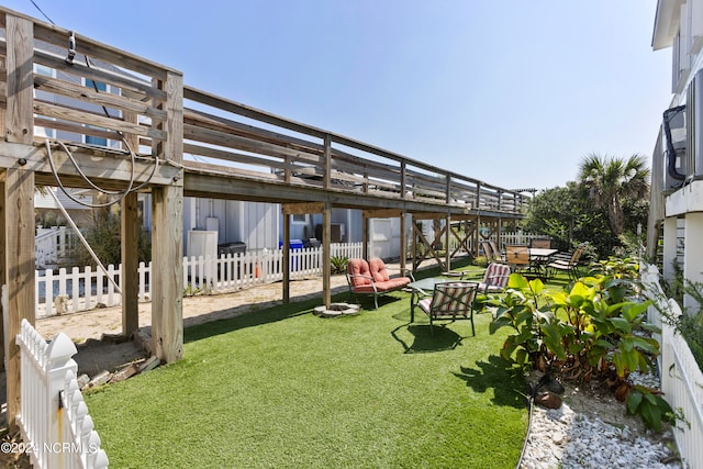 view of yard with an outdoor fire pit