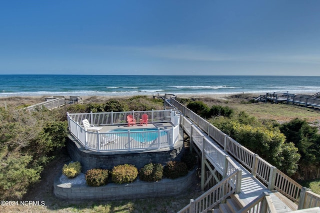 water view with a view of the beach