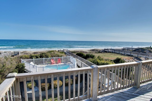 water view with a view of the beach