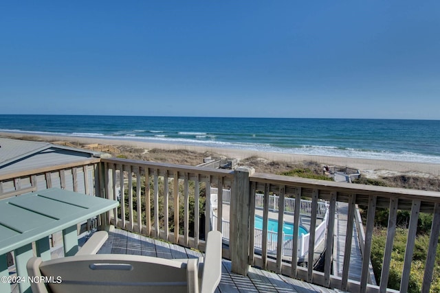 property view of water with a view of the beach