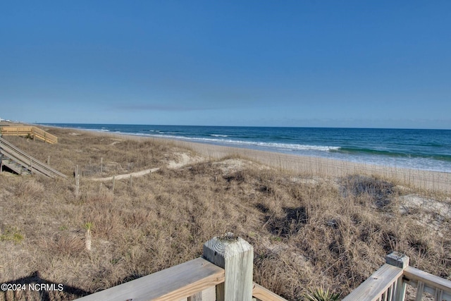 property view of water with a beach view