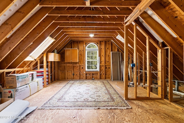 view of unfinished attic