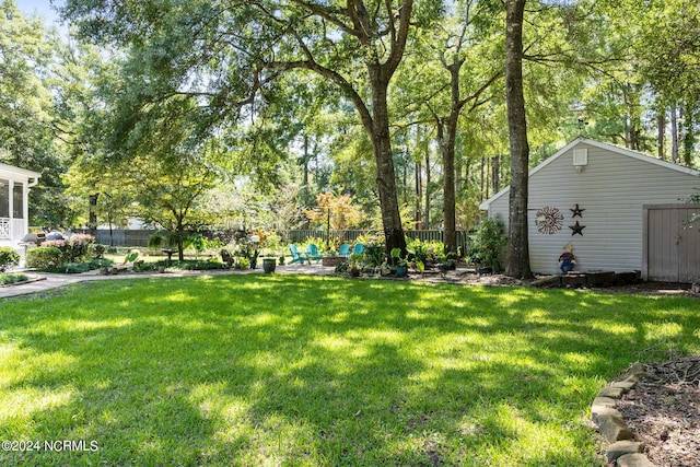 view of yard with fence