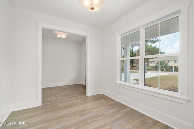 empty room featuring light wood-type flooring