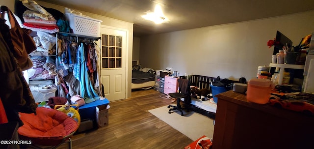 interior space featuring dark wood-type flooring