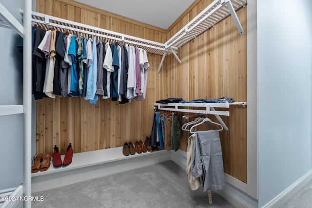 spacious closet with carpet flooring