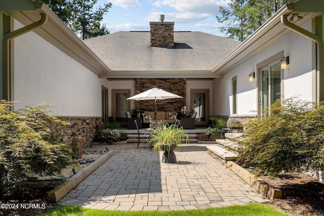 view of patio with an outdoor living space