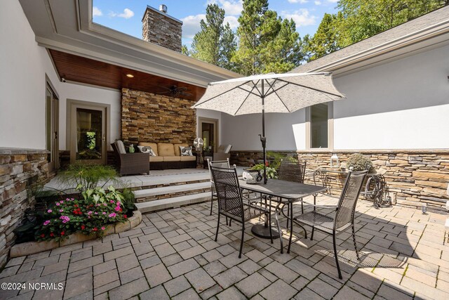 view of patio / terrace featuring an outdoor living space