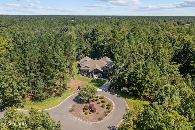 aerial view with a forest view