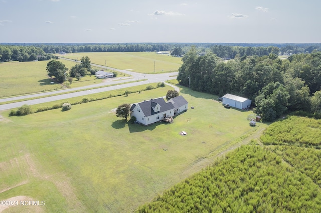 birds eye view of property featuring a rural view