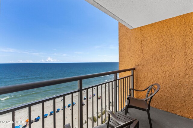 1501 S Ocean Blvd Unit 1235, Myrtle Beach, SC 29577 - balcony with a view of the beach and a water view