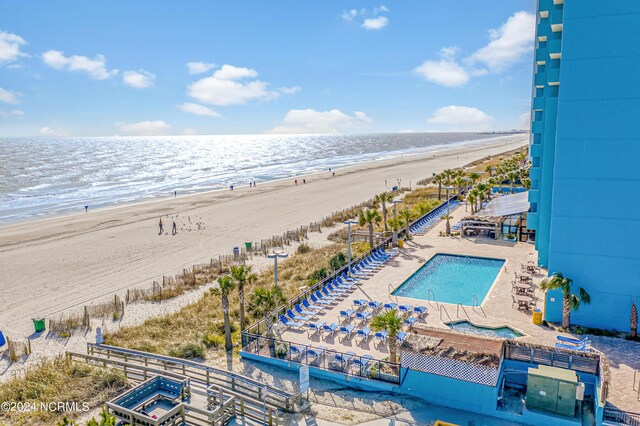 1501 S Ocean Blvd Unit 1235, Myrtle Beach, SC 29577 - bird's eye view with a water view and a beach view