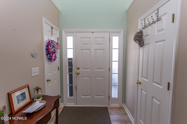 entryway featuring light wood-type flooring