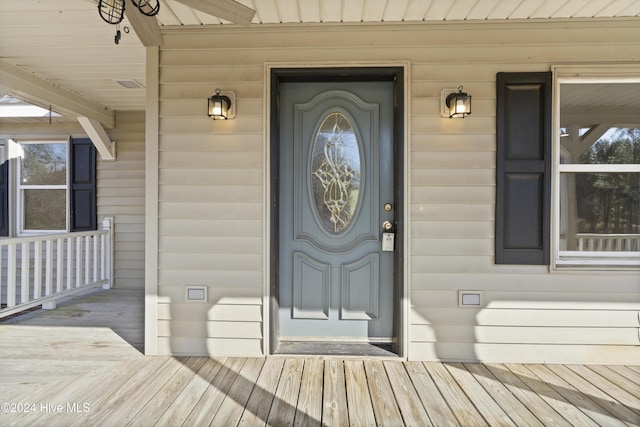 view of doorway to property