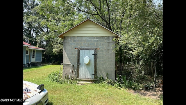 view of shed