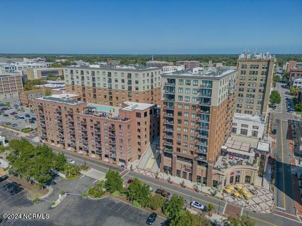 drone / aerial view with a city view