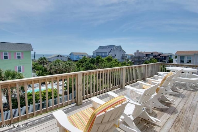 deck featuring a residential view