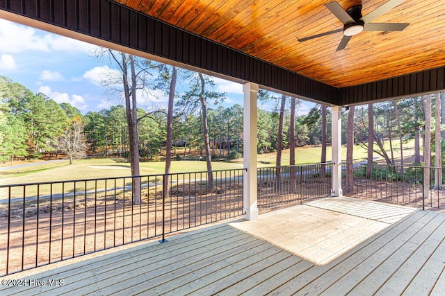 deck featuring ceiling fan