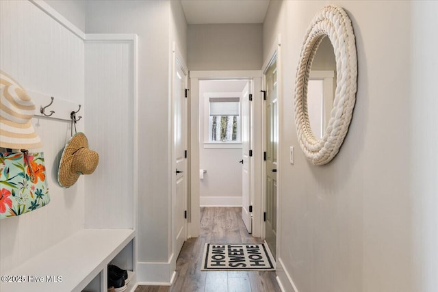 mudroom featuring light hardwood / wood-style floors