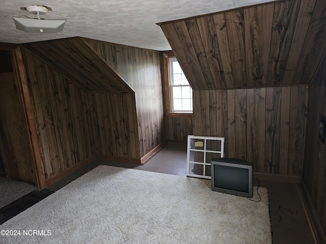 additional living space with wood walls