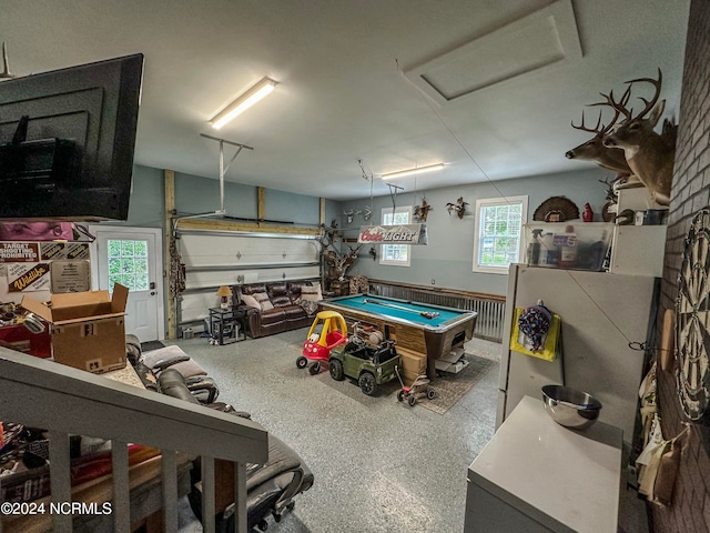 game room featuring pool table