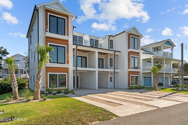 view of front of property featuring a front yard and a residential view