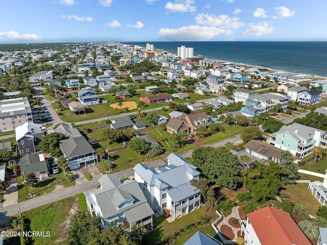 aerial view featuring a residential view and a water view