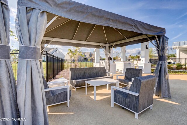 view of patio / terrace featuring a gazebo