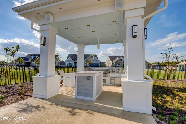 view of patio / terrace with exterior kitchen