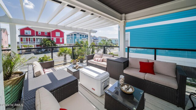 balcony featuring an outdoor living space