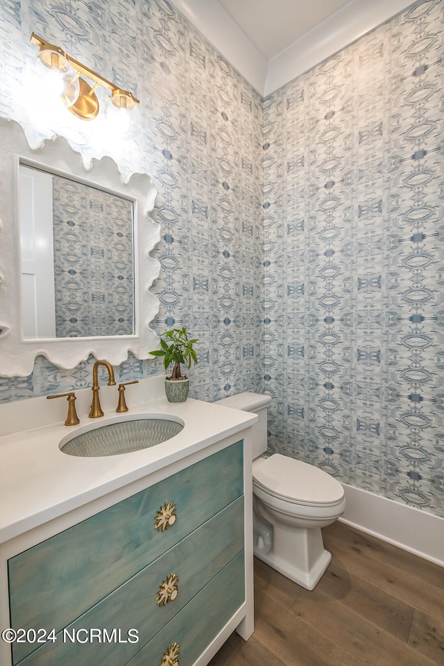 6404 Westport Dr, Wilmington, NC 28409 - bathroom featuring wood finished floors, vanity, and toilet