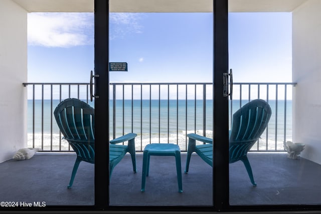 balcony with a water view