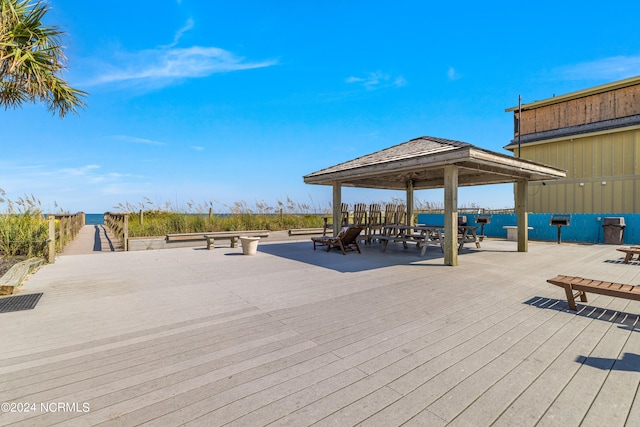 deck featuring a gazebo