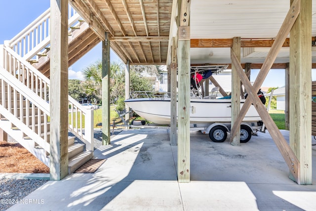 view of patio with a carport