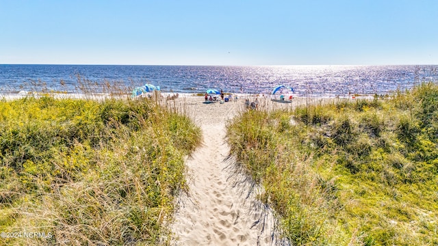 water view featuring a beach view