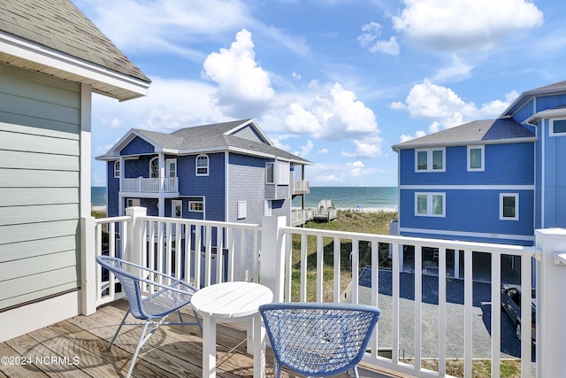 balcony with a water view