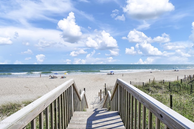 property view of water with a beach view