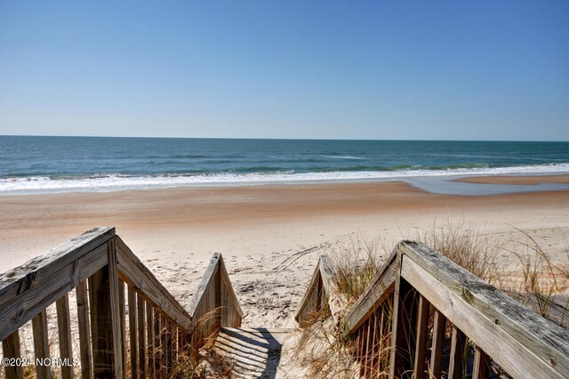 view of water feature featuring a view of the beach