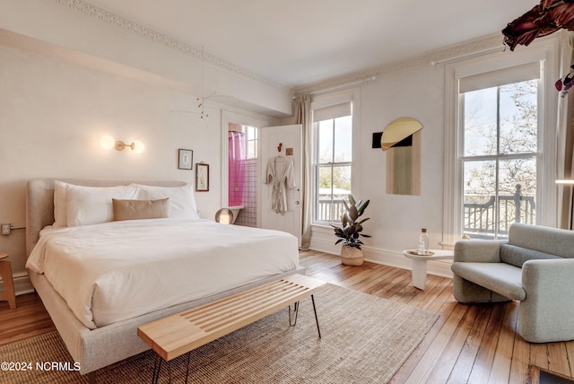 bedroom featuring light hardwood / wood-style floors