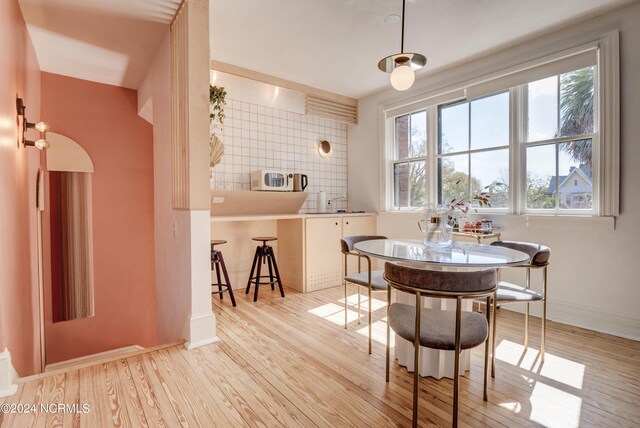 dining area featuring light hardwood / wood-style floors