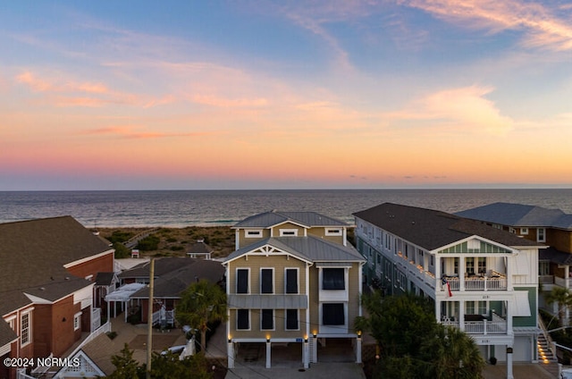 exterior space featuring a water view