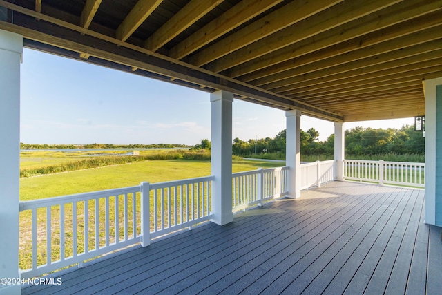 deck with a yard